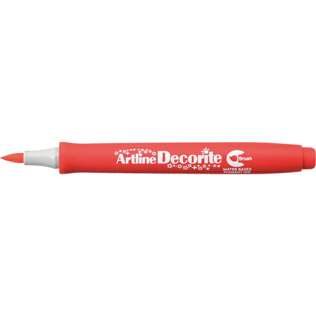 シヤチハタ アートライン ペン デコライト 筆タイプ レッド EDF-F-R