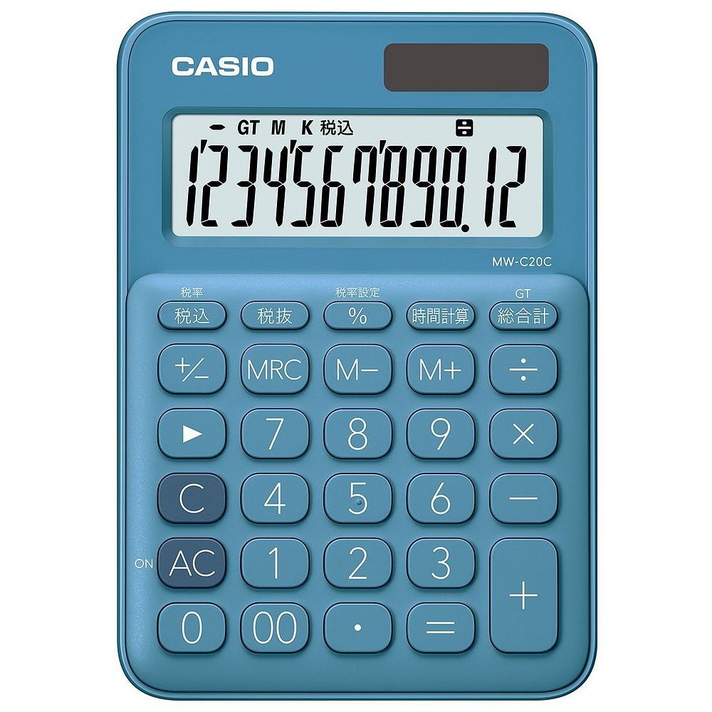 まとめ買い）カシオ カラフルミニジャスト電卓 12桁 レイクブルー MW 