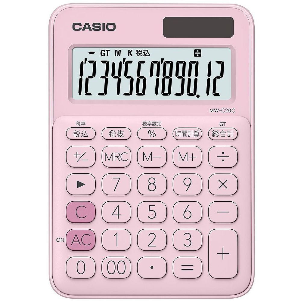 カシオ カラフルミニジャスト電卓 12桁 ベールピンク MW-C20C-PK-N – FUJIX