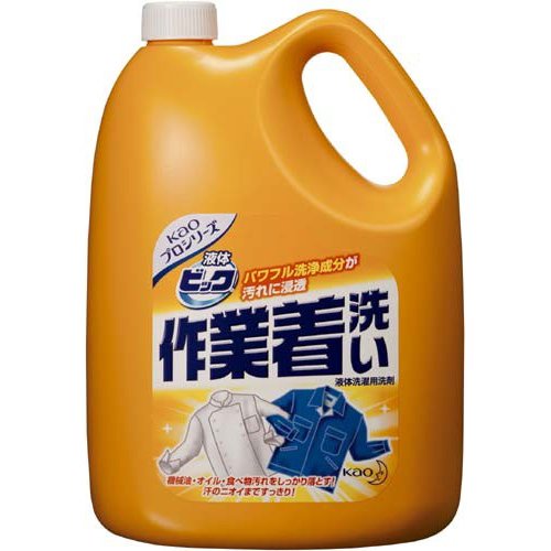 （まとめ）花王 液体ビック 作業着洗い4.5kg エキタイビック サギョウギアライ 〔まとめ買い4本セット〕