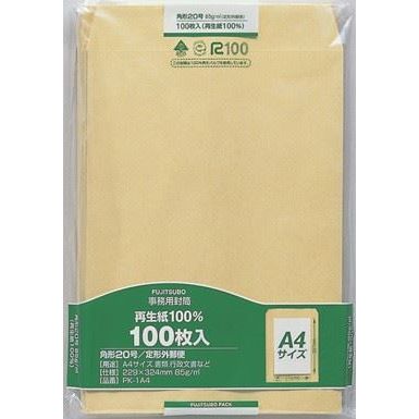 マルアイ クラフト封筒 角20 A4対応100枚入 PK-1A4 – FUJIX