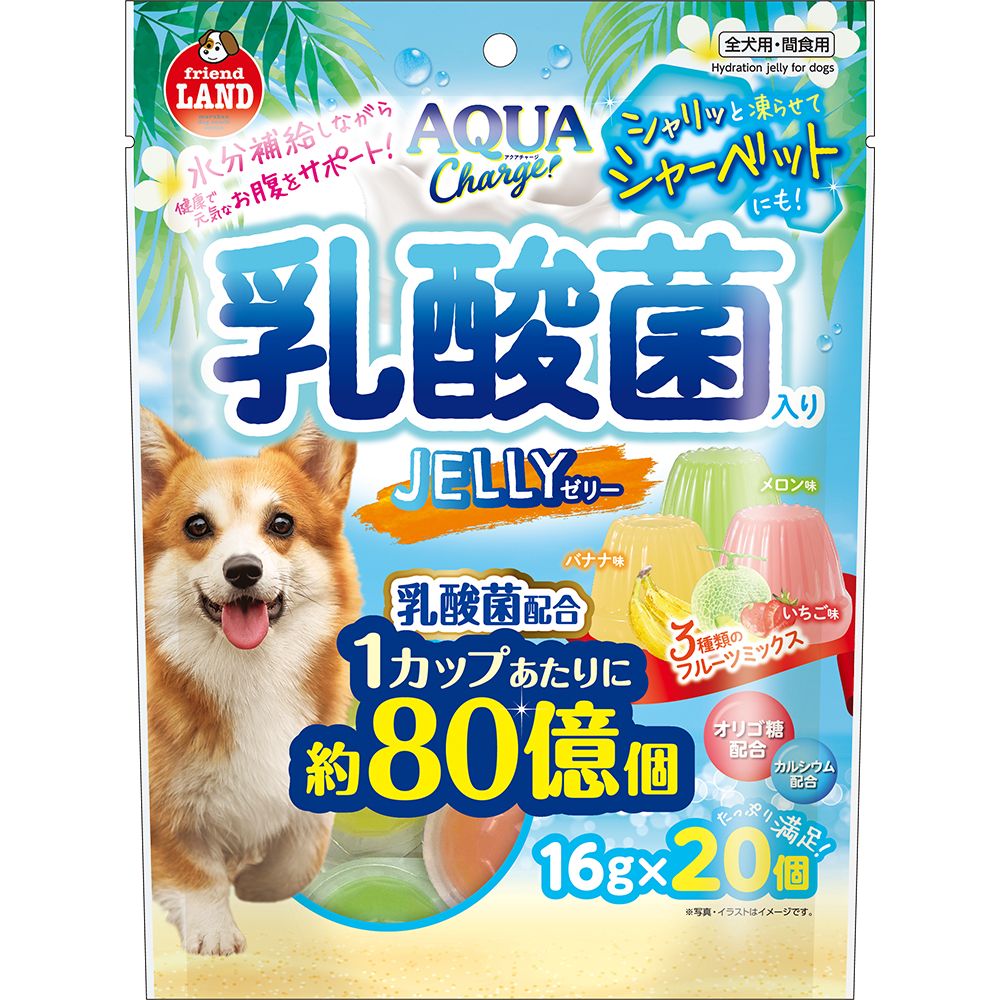 まとめ買い）マルカン アクアチャージ乳酸菌入りゼリー 16g×20個 犬用