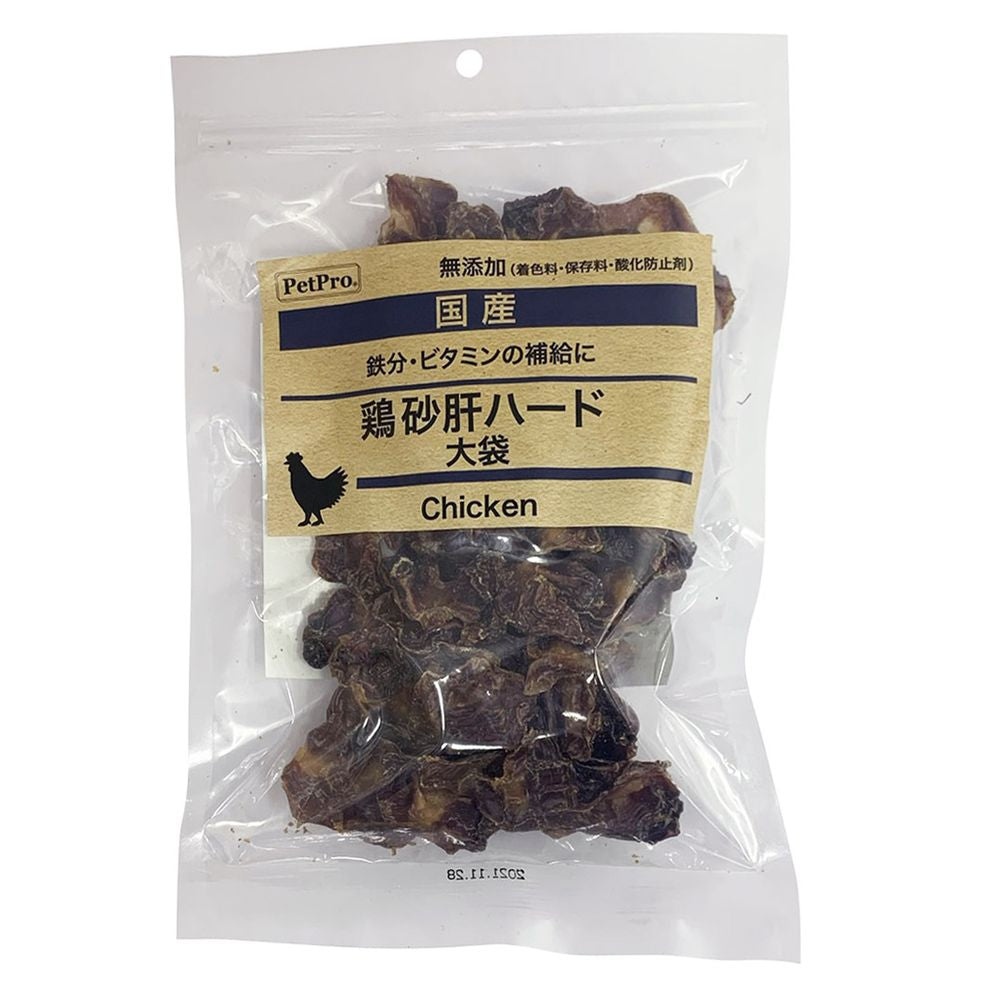 まとめ買い）ペットプロ 国産おやつ 無添加鶏砂肝ハード 155g 犬用