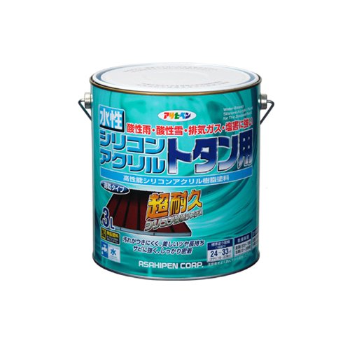 まとめ買い）アサヒペン 水性シリコンアクリルトタン用 緑 3L 〔3缶