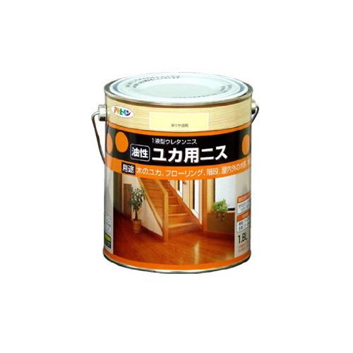 アサヒペン 油性ユカ用ニス 1.8L 半ツヤ透明 – FUJIX