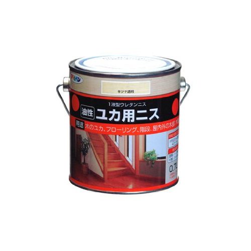 アサヒペン 油性ユカ用ニス 0.7L 半ツヤ透明 – FUJIX