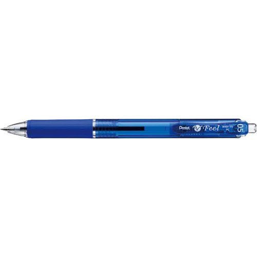 まとめ）ぺんてる フィール 単色ボールペン 0.5mm クリアブルー 青