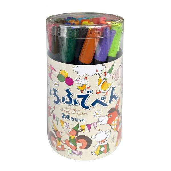 コクヨ 水性カラー筆ペン いろふでぺん 24色セット KE-AC34-24 – FUJIX