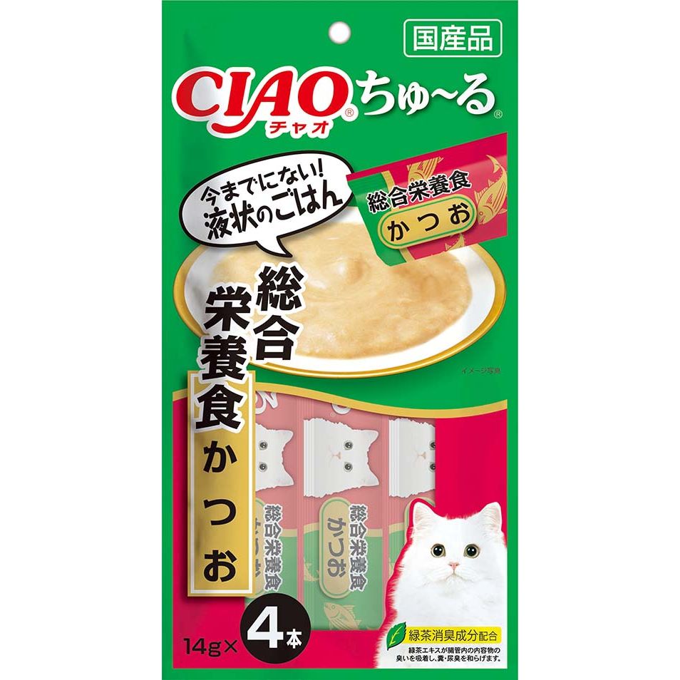 500円引きクーポン】 いなば CIAO ちゅ〜る 総合栄養食 かつお 14g×4本