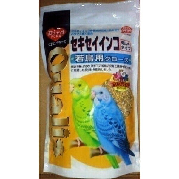 クオリス 鳥の餌 セキセイインコ若鳥用 グロース 皮ムキタイプ 400g