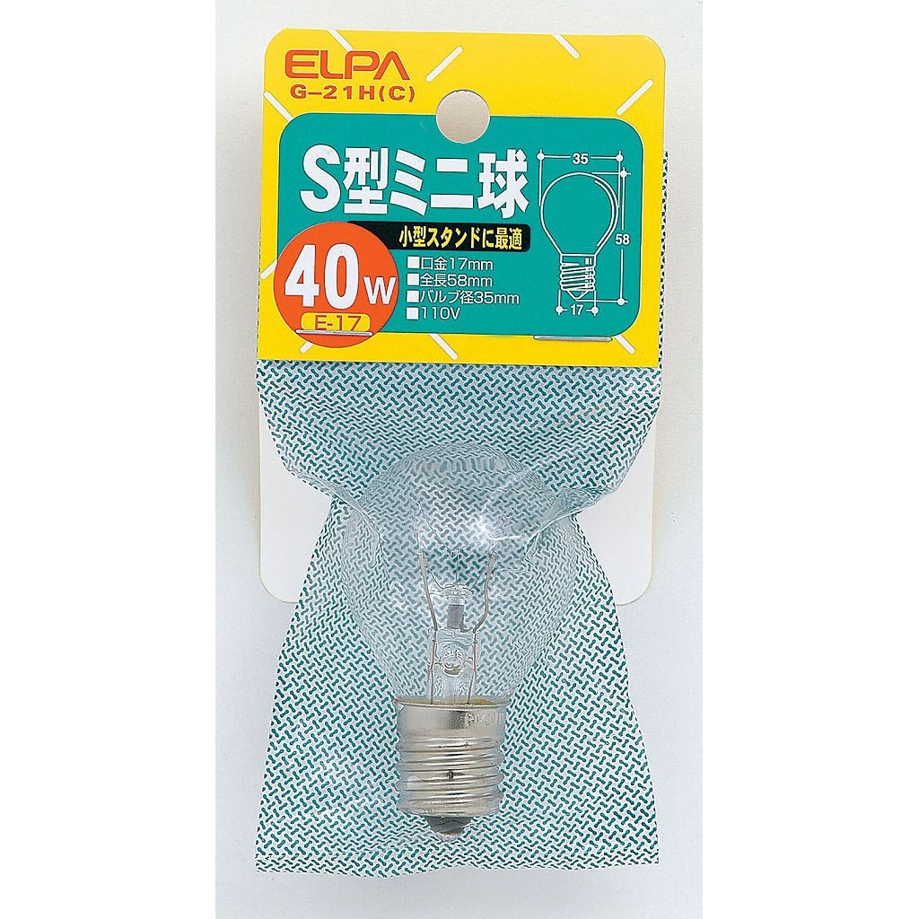 ELPA S型ミニ40W透明 G-21H(C)