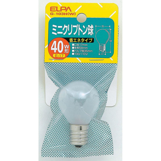 ELPA クリプトン球40W G-103H(W)