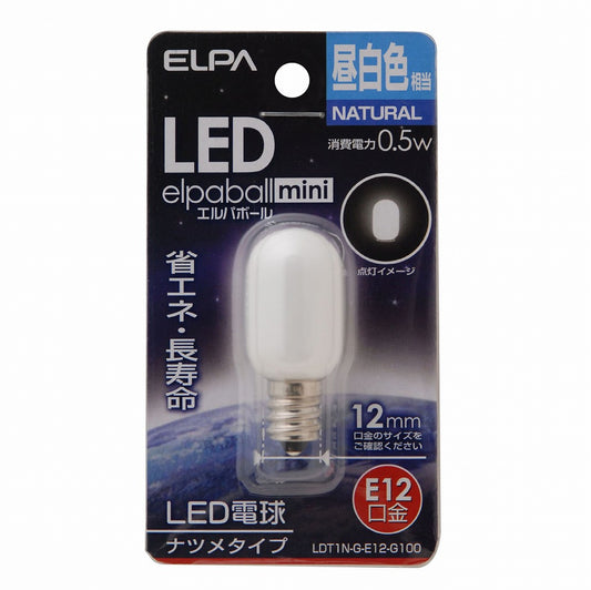 ELPA LEDナツメ形E12 LDT1N-G-E12-G100