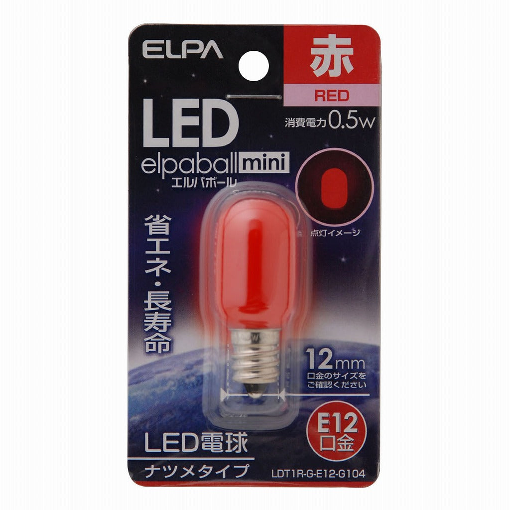 ELPA LEDナツメ形E12 LDT1R-G-E12-G104