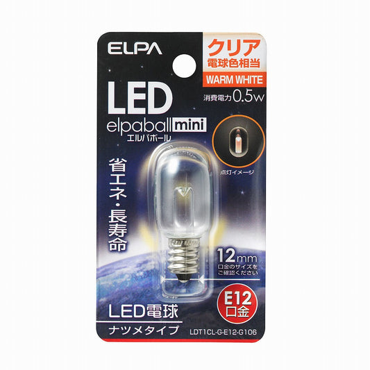 ELPA LEDナツメ形E12 LDT1CL-G-E12-G106