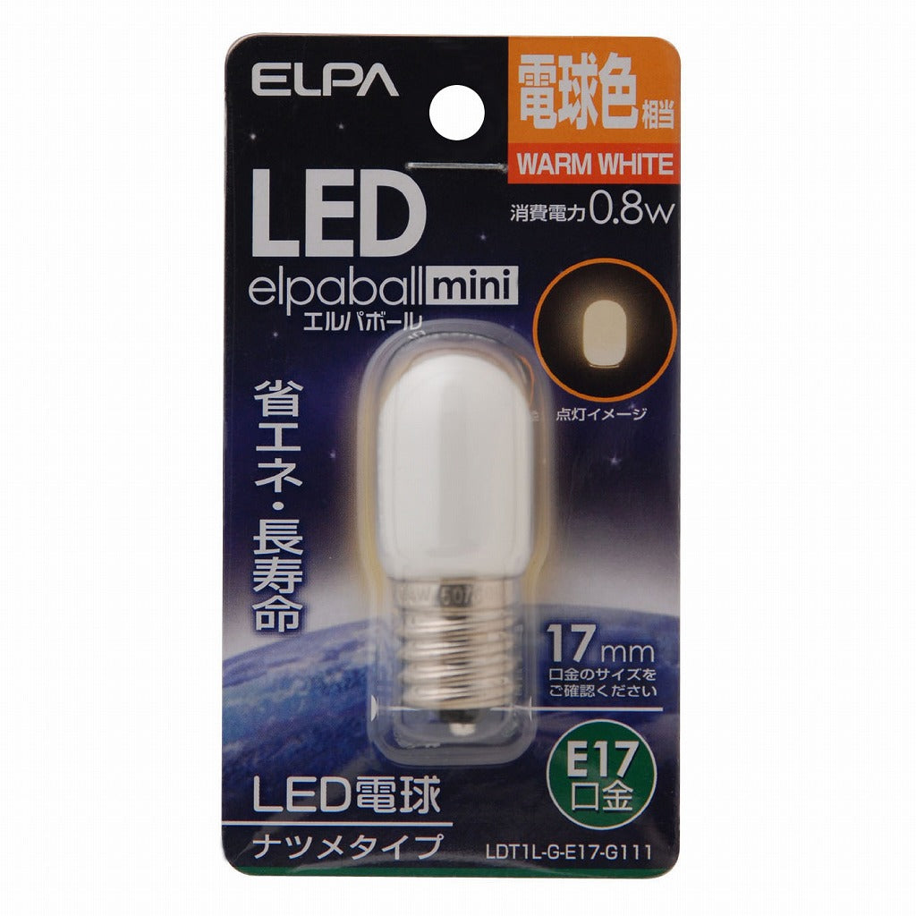 ELPA LEDナツメ形E17   LDT1L-G-E17-G111