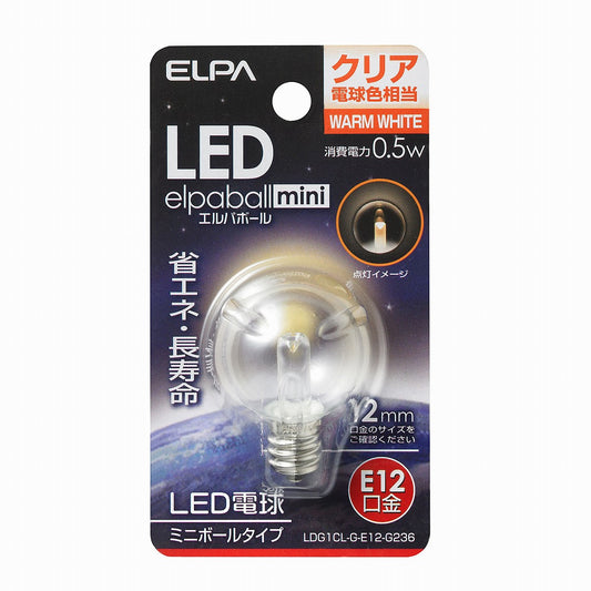 ELPA LED電球G30形E12 LDG1CL-G-E12-G236