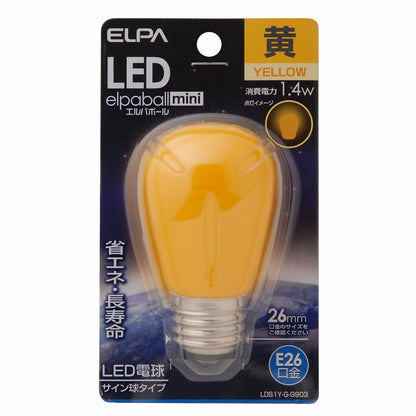 ELPA LED電球サイン球E26 LDS1Y-G-G903