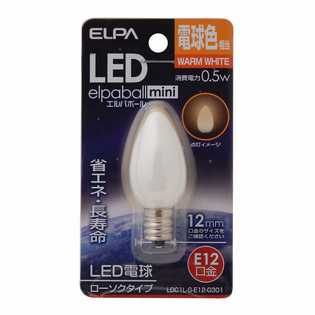 ELPA LED電球ローソク形E12 LDC1L-G-E12-G301