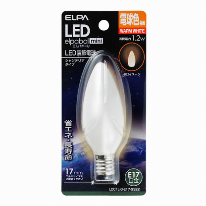 ELPA LED電球シャンデリアE17 LDC1L-G-E17-G322