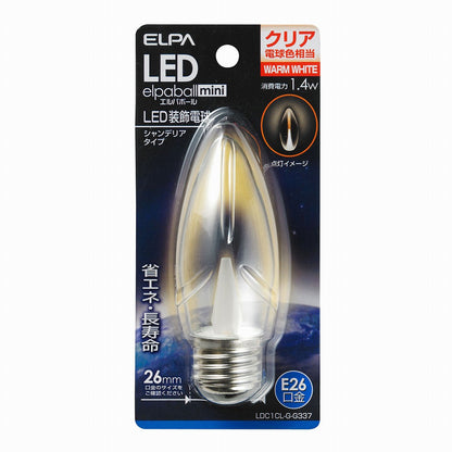 ELPA LED電球シャンデリアE26 LDC1CL-G-G337