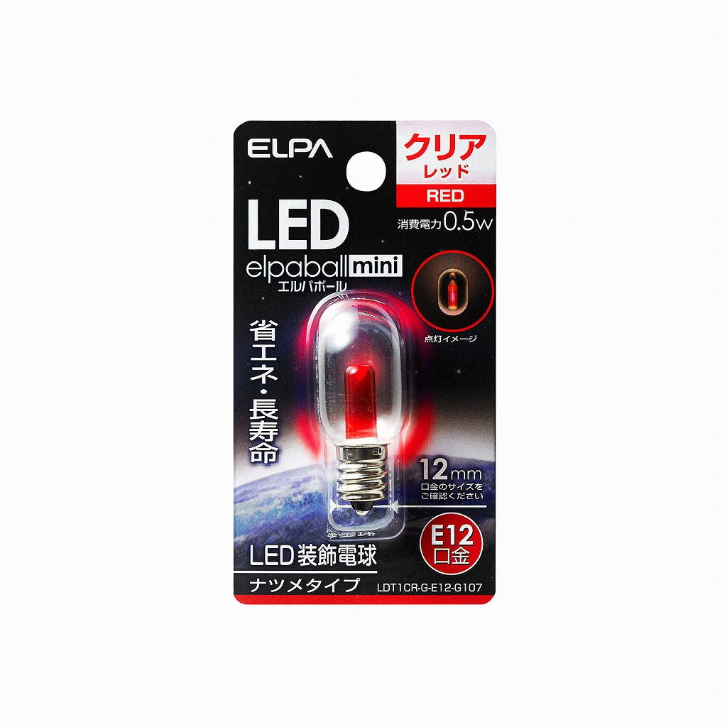 ELPA LED電球 ナツメ E12 LDT1CR-G-E12-G107