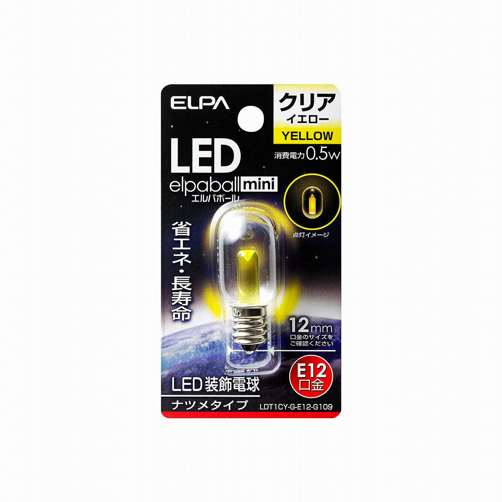 ELPA LED電球 ナツメ E12 LDT1CY-G-E12-G109