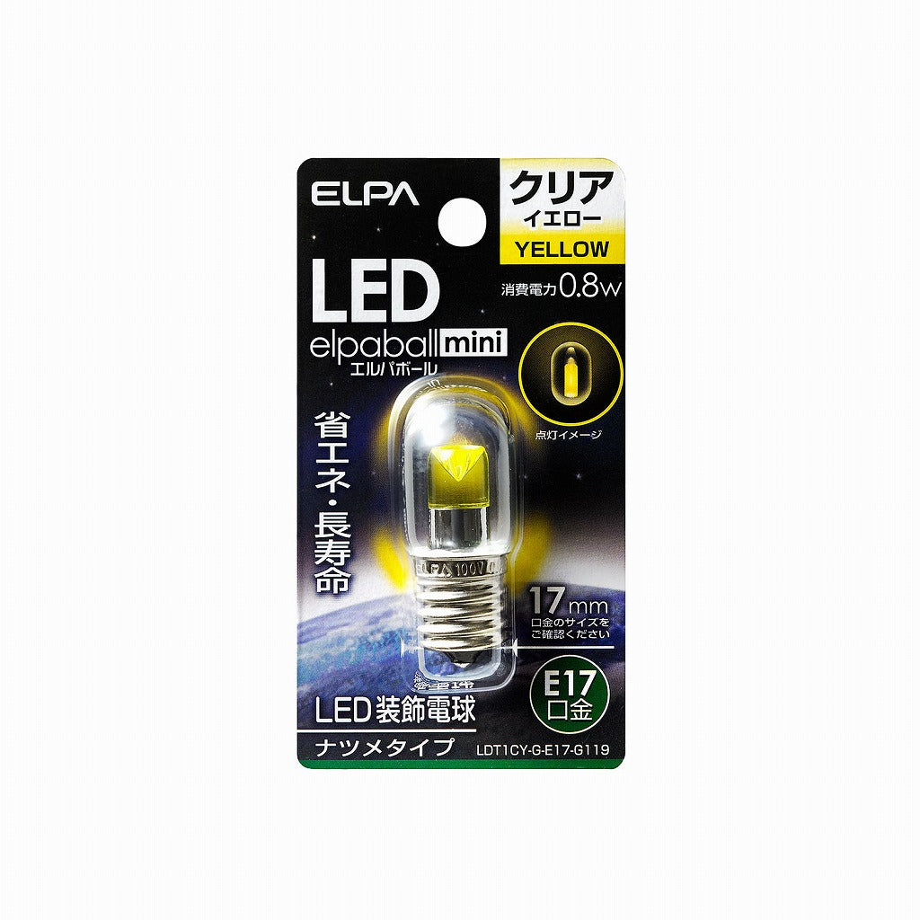 ELPA LED電球 ナツメ E17 LDT1CY-G-E17-G119