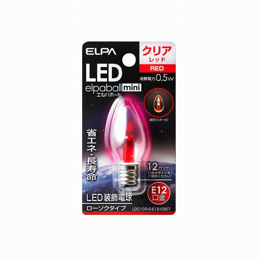 ELPA LED電球 ロウソク E12 LDC1CR-G-E12-G307