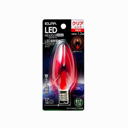 ELPA LEDシャンデリア球 E17 LDC1CR-G-E17-G328