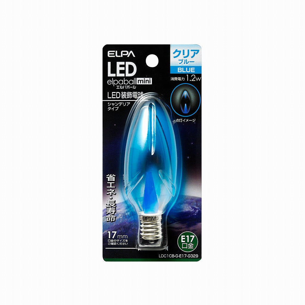 ELPA LEDシャンデリア球 E17 LDC1CB-G-E17-G329