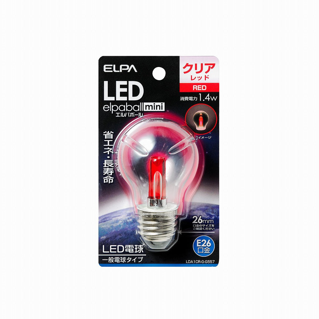 ELPA LED電球 PS E26 LDA1CR-G-G557