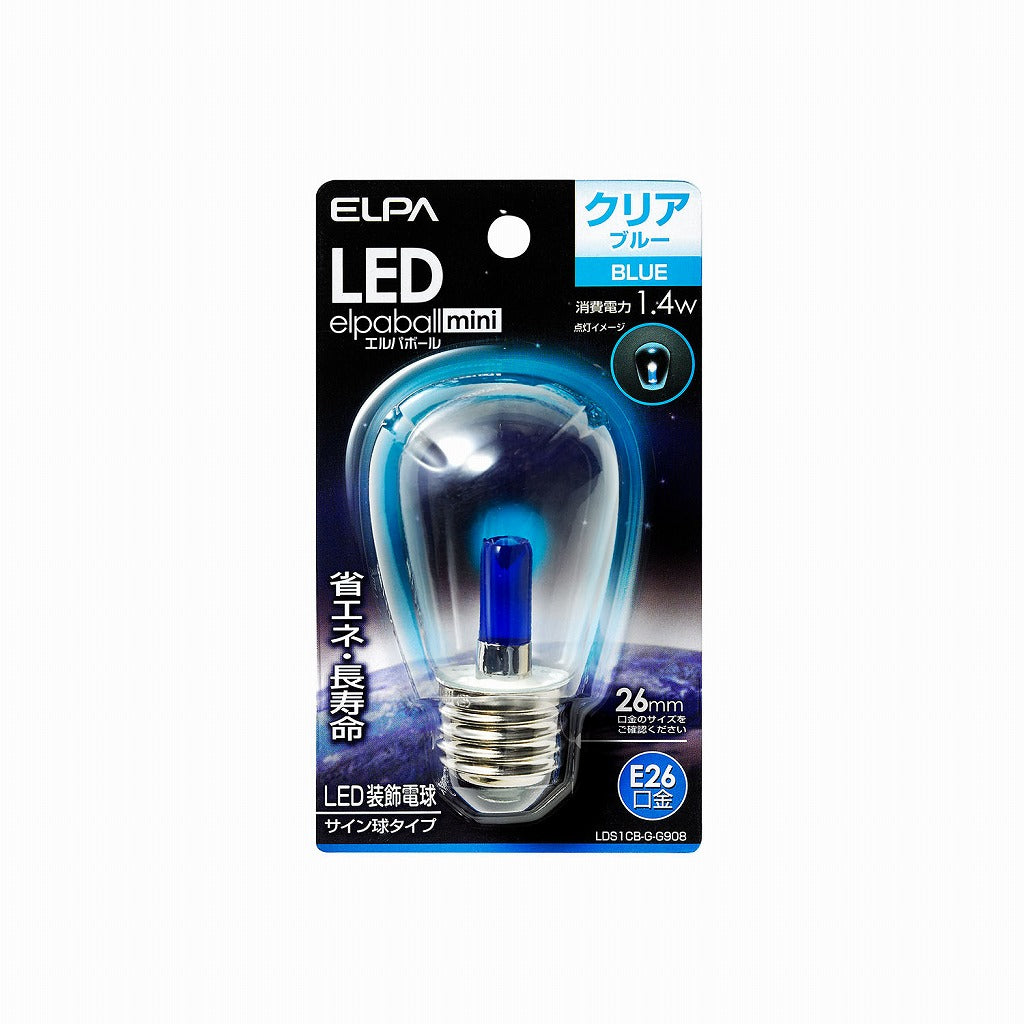 ELPA LEDサイン球 E26 LDS1CB-G-G908