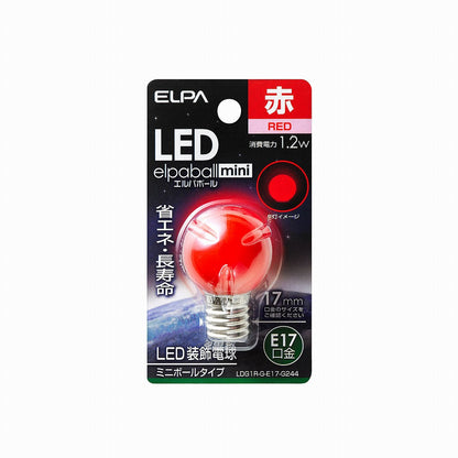 ELPA LED電球 G30 E17 LDG1R-G-E17-G244