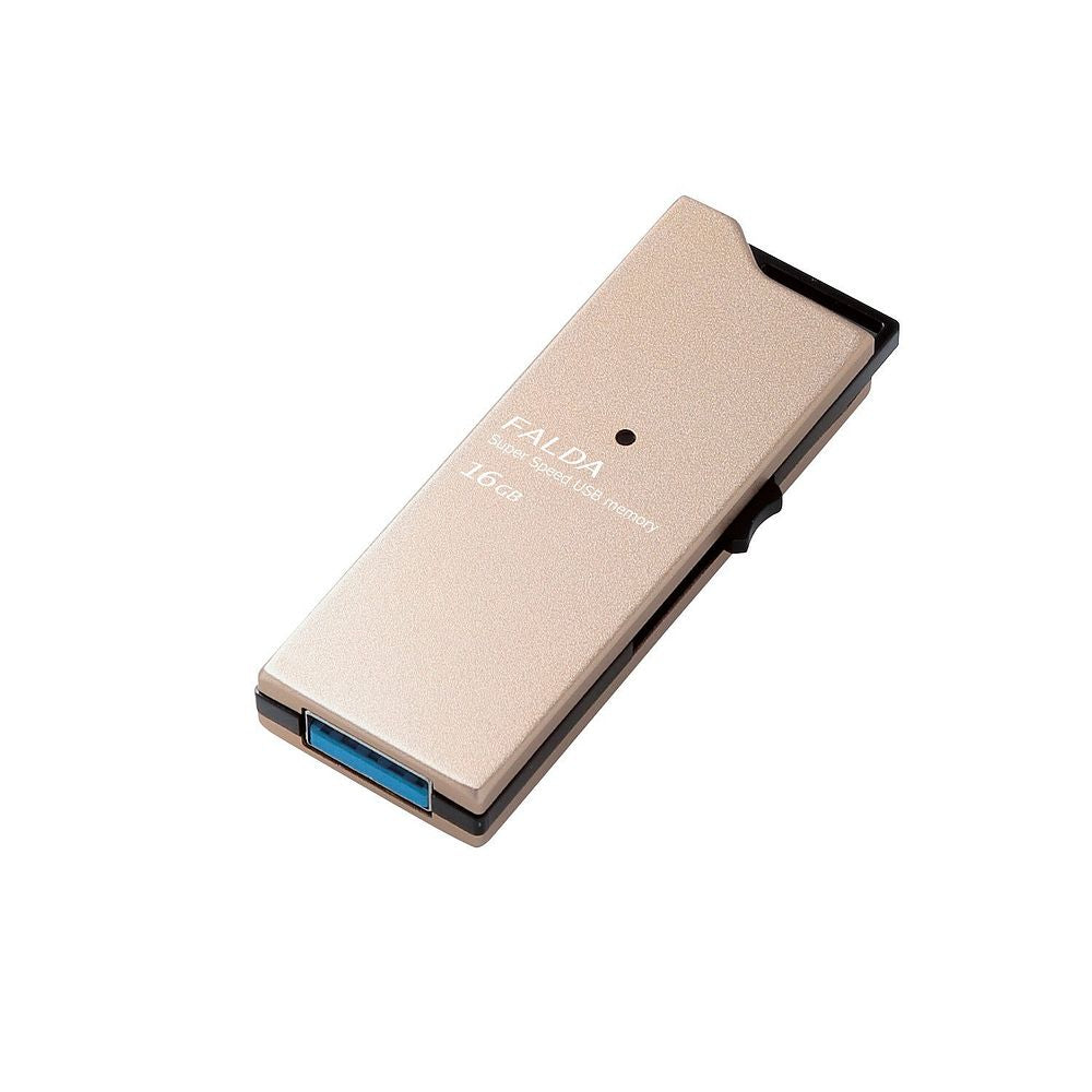 エレコム USBメモリー/USB3.0対応/スライド式/高速/DAU/128GB/ゴールド