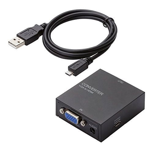 ELECOM アップスキャンコンバーター 3.5φ VGA to HDMI HDMI1.3 USB外部給電可能 AD-HDCV03