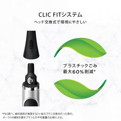 Braun(ブラウン) オーラルB ClicFIT クリックフィット 歯ブラシ 本体 クロムブラック