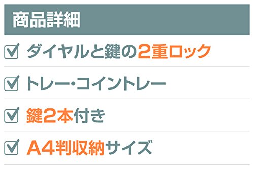 まとめ買い）日本アイエスケイ 手提金庫 A4判収納サイズ ダイヤル＆鍵