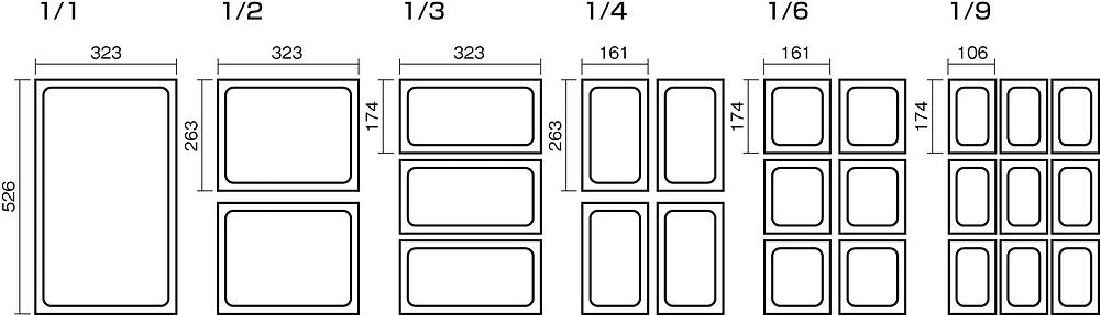 本間冬治工業 弁慶 PCフードパン(目盛付) 1/2 深さ65mm