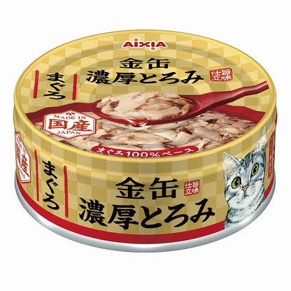 （まとめ買い）アイシア 金缶 濃厚とろみ まぐろ 70g 猫用フード 〔×24〕