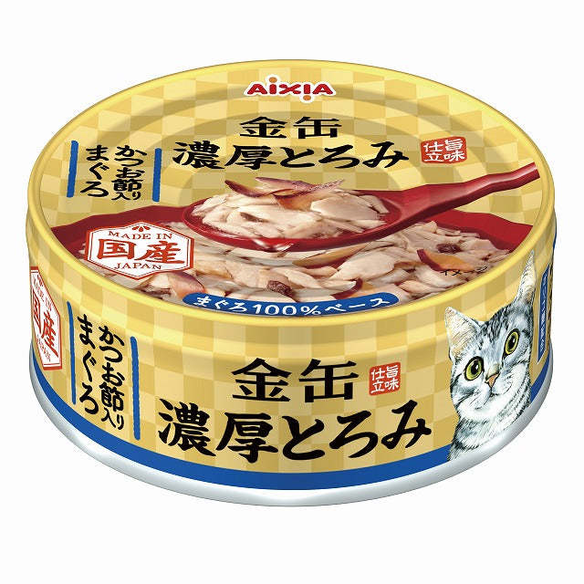 アイシア 金缶 濃厚とろみ かつお節入りまぐろ 70g 猫用フード