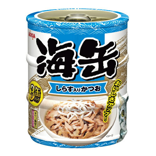 アイシア 海缶ミニ3P しらす入りかつお 180g(60g×3缶) 猫用フード