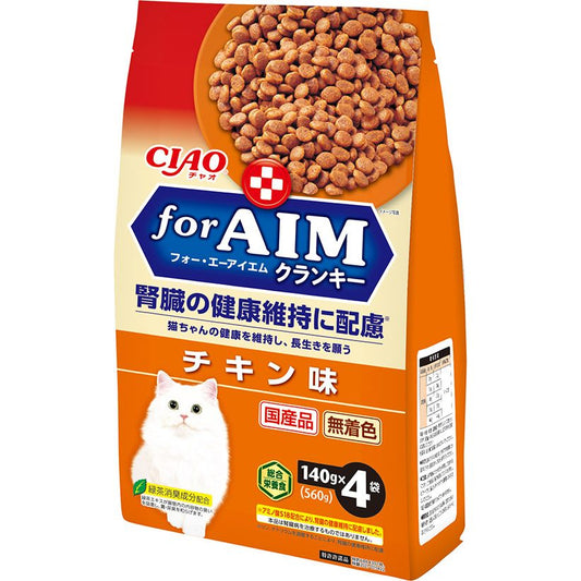 （まとめ買い）いなばペットフード CIAO forAIMクランキー チキン味 140g×4袋 猫用フード 〔×4〕