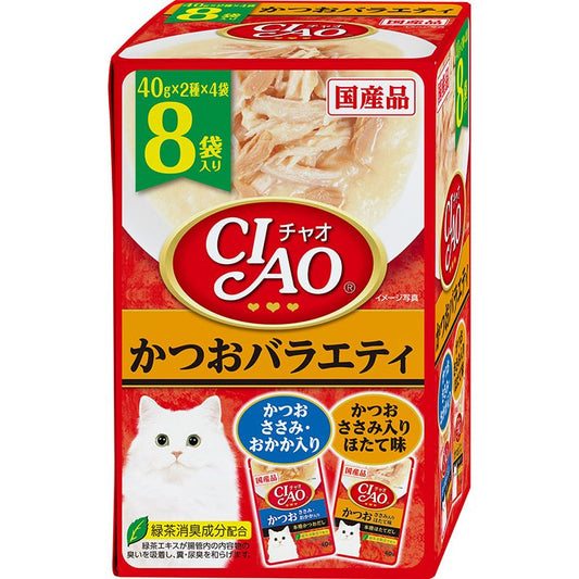 いなばペットフード CIAO パウチ かつおバラエティ 40g×8袋 猫用フード