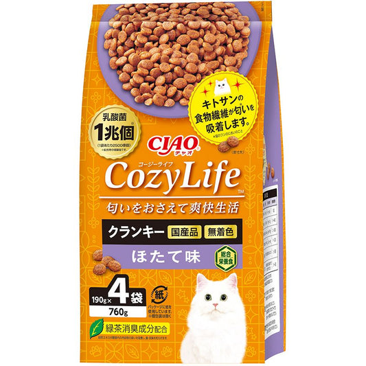 いなばペットフード CIAO CozyLife クランキー ほたて味 760g(190g×4袋) 猫用フード