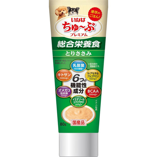 （まとめ買い）いなばペットフード ちゅ～ぶプレミアム とりささみ 80g 犬用おやつ 〔×12〕