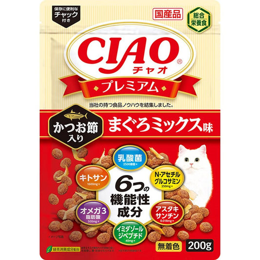 いなばペットフード CIAO プレミアム かつお節入り まぐろミックス味 200g 猫用フード