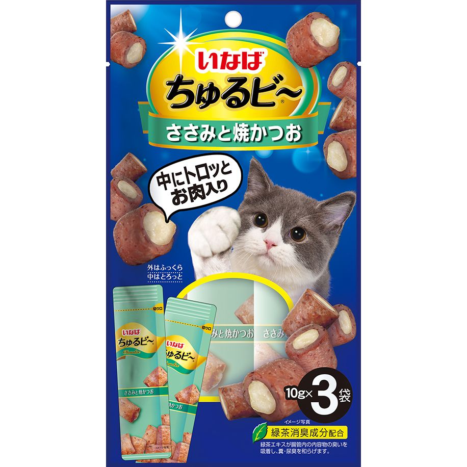 いなばペットフード ちゅるビ～ ささみと焼かつお 10g×3袋 猫用おやつ