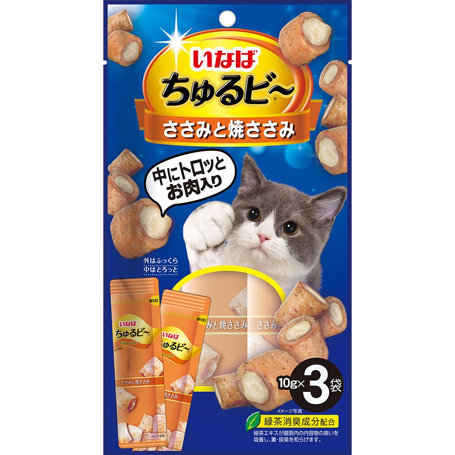 いなばペットフード ちゅるビ～ ささみと焼ささみ 10g×3袋 猫用おやつ