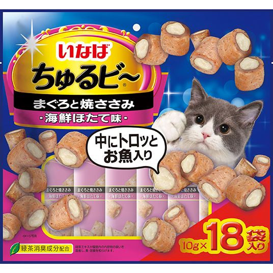 いなばペットフード ちゅるビ～ まぐろと焼ささみほたて味 10g×18袋 猫用おやつ